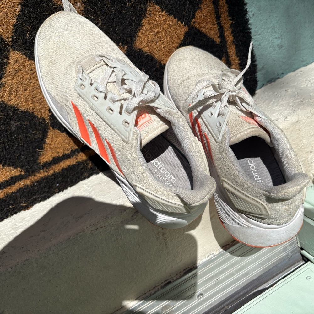 Adidas Cloudfoam Shoes White Orange